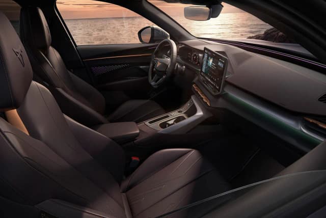 Cupra Terramar front cabin with leather bucket seats and dashboard