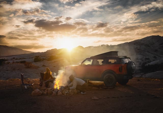 Ford Bronco Basecamp at a sunrise campsite