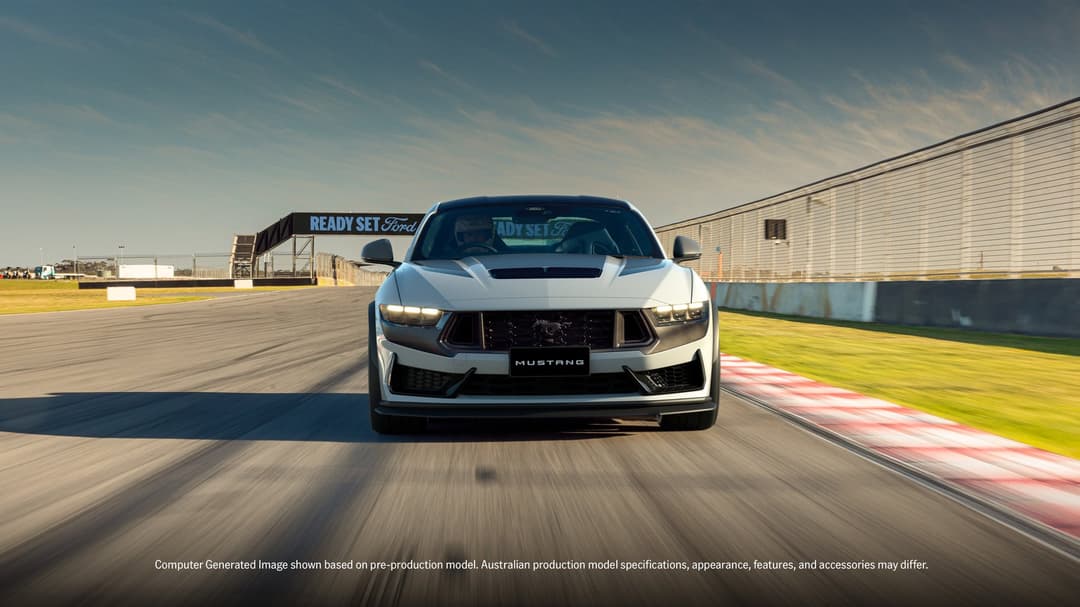 Ford Mustang Dark Horse on track