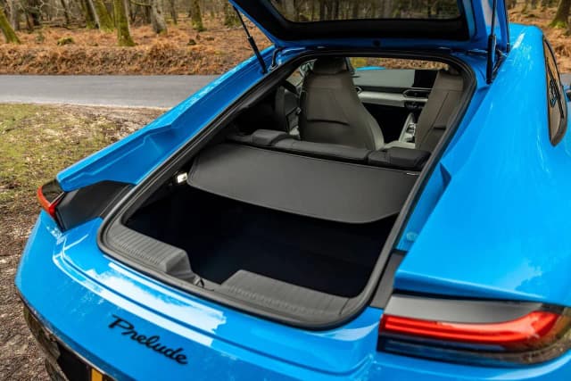 2026 Honda Prelude hatch open showing the boot