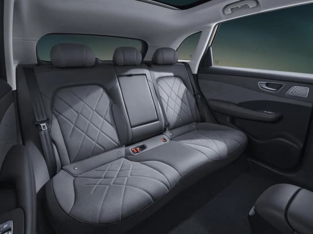 MG S6 EV quilted rear seat row