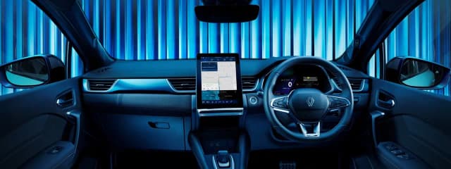 Renault Symbioz right-hand-drive dashboard with portrait touchscreen