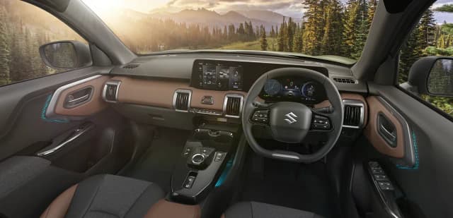 Suzuki e Vitara dashboard and front cabin