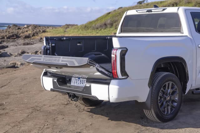 2025 Toyota Tundra Platinum tub with the tailgate down