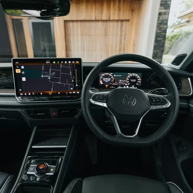 Volkswagen Tayron dashboard with large touchscreen and digital cockpit