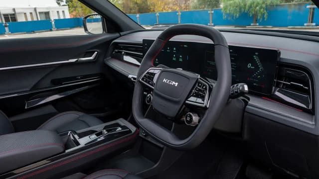 KGM Actyon right hand drive dashboard with curved panoramic screens