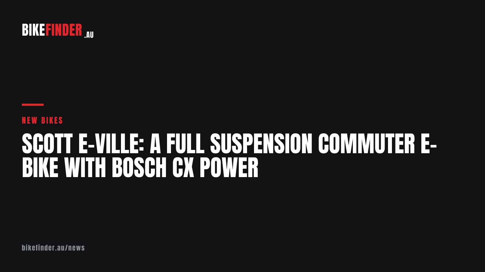 Scott E-Ville: a full suspension commuter e-bike with Bosch CX power