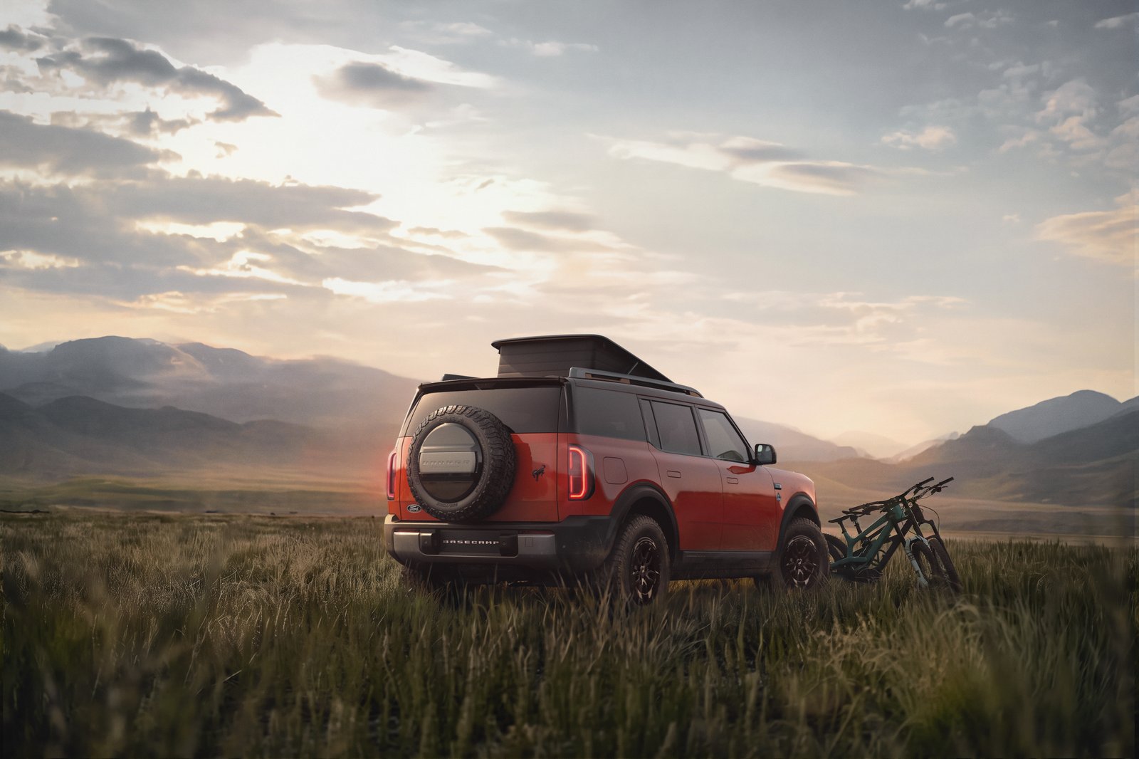 Ford Bronco Basecamp with the electric Pop-Up Lift Roof raised