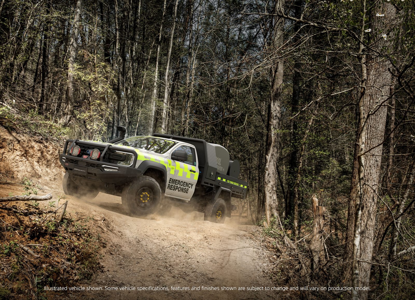 Ford Ranger Super Duty on a forestry trail