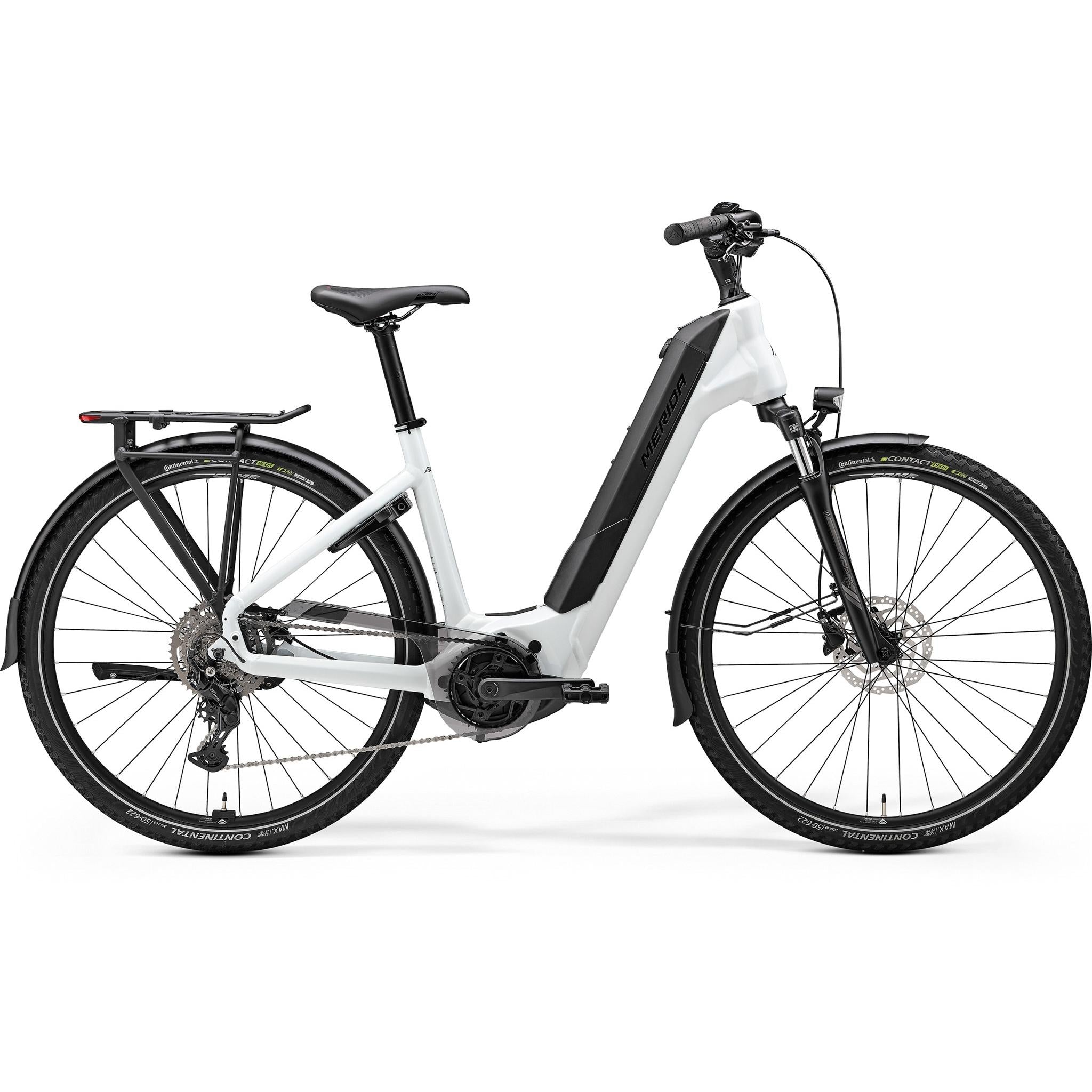 merida eFloat City 400 EQ electric bike, side profile on white background