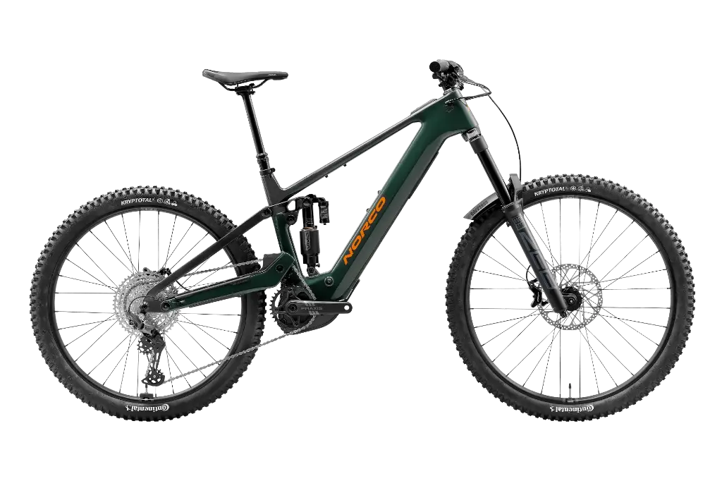 norco Range VLT CX C2 electric bike, side profile on white background