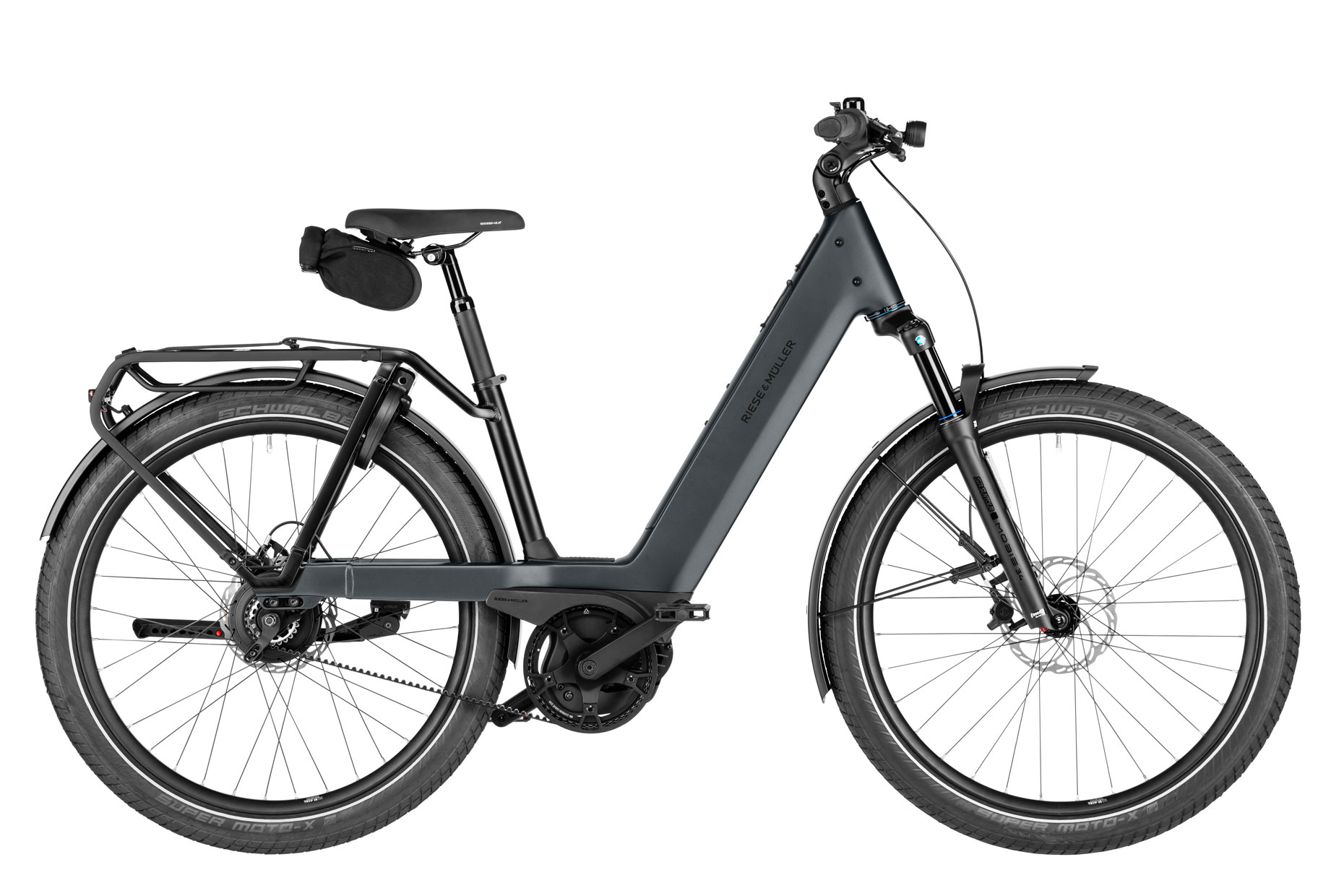 riese-muller Nevo5 Vario CORE electric bike, side profile on white background