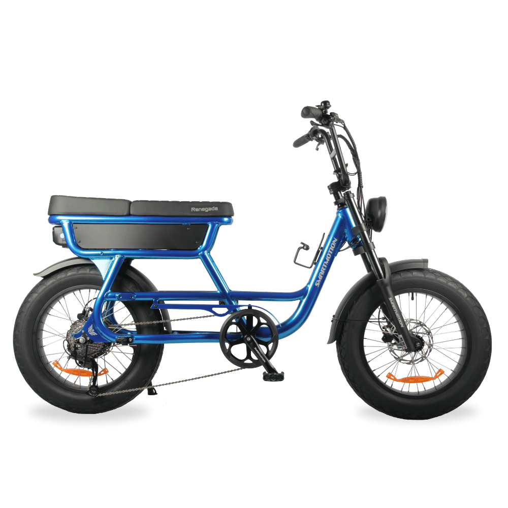 SmartMotion Renegade fat-tyre step-through e-bike, side profile on white background