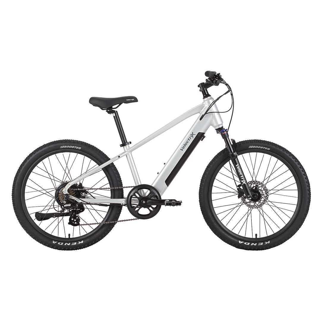 VelectriX Ascent 24 trail e-MTB e-bike, side profile on white background